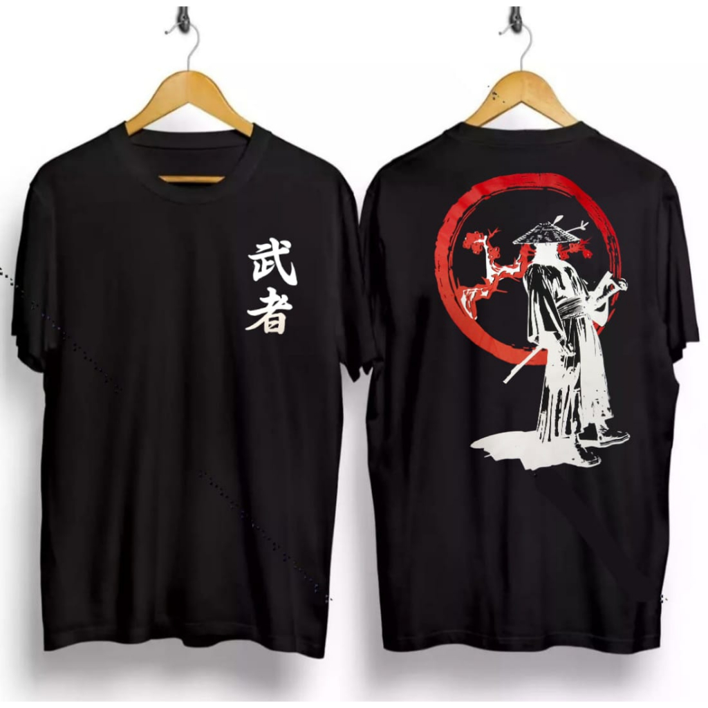kaos distro / kaos sablon terbaru / kaos samurai / kaos jepang kanji 2kata / /BAJU ATASAN/KOAS TERMU
