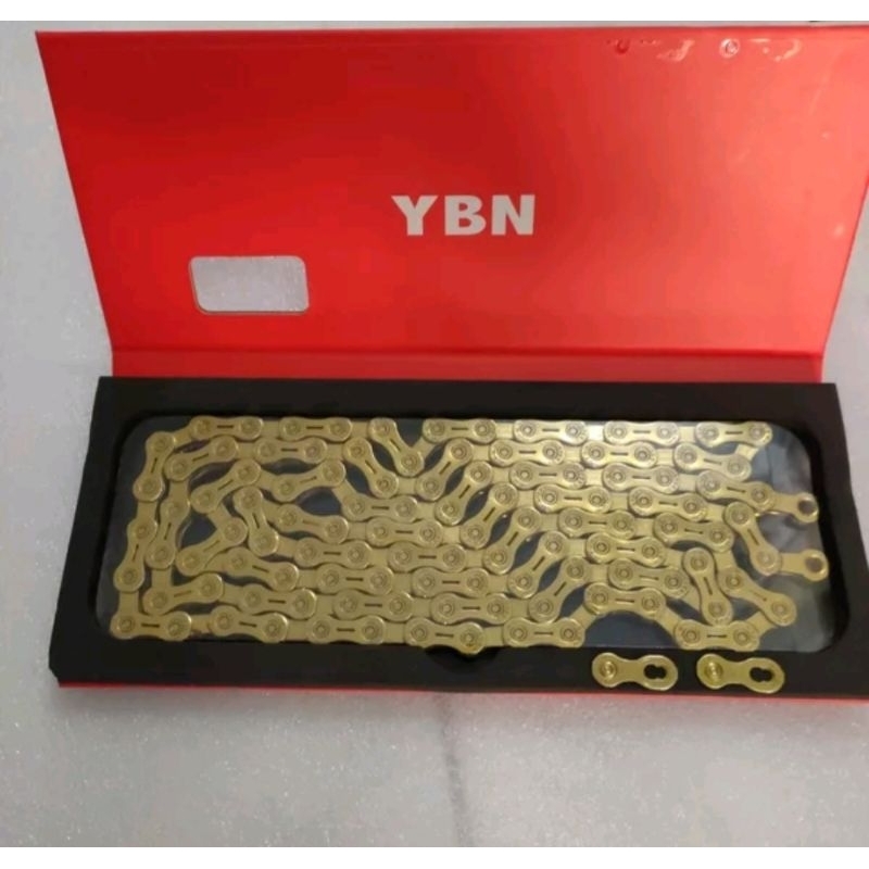 chain rantai sepeda 10 speed YBN gold