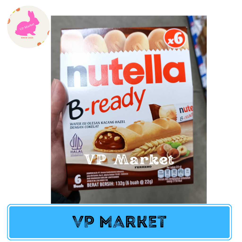 

NUTELLA B-READY 132GR ISI 6 PCS SNACK COKLAT