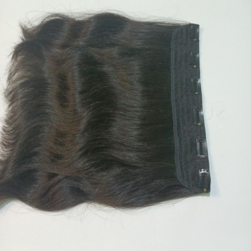 hair clip rambut asli  30-40cm