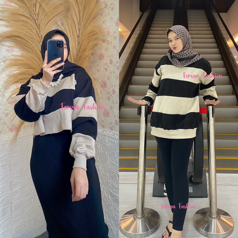 LEA SWEATER STRIPE OVERSIZE &amp; CROP