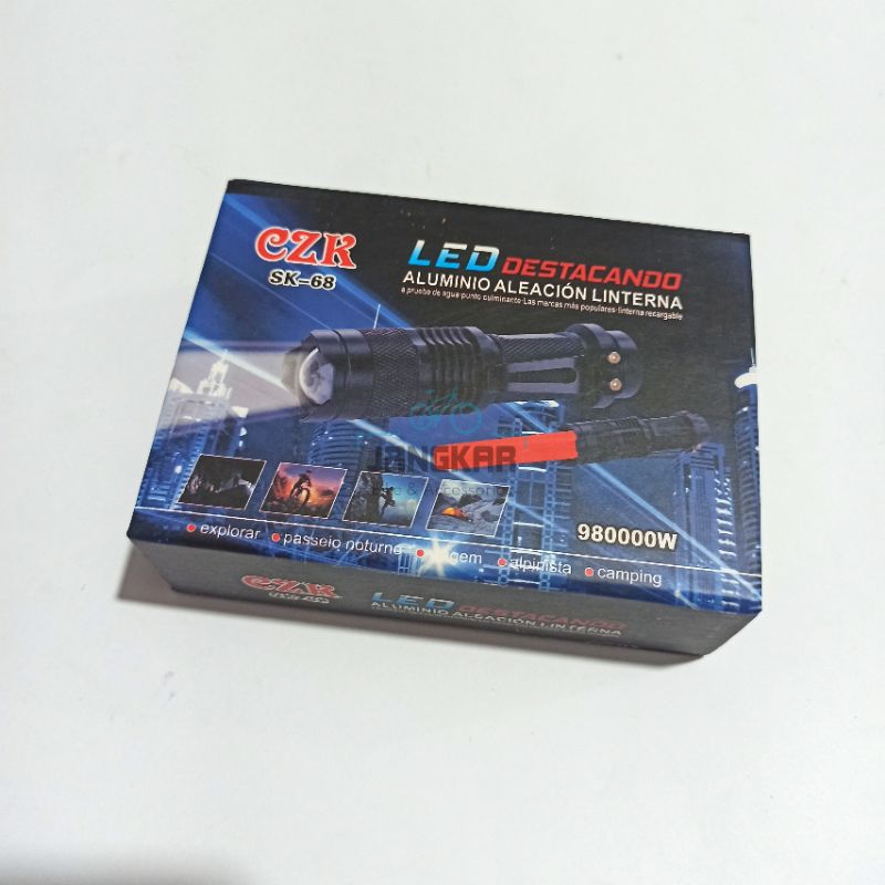 SENTER LAMPU DEPAN SEPEDA HEADLIGHT LED 98000W CZK BATERAI CHARGER