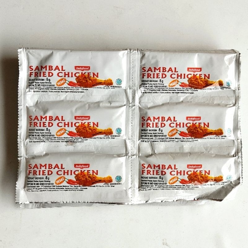 

Indofood Sambel Fries Chiken Sachet Pedas 24 pcs x 8 gr