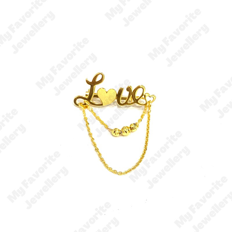 Bros Pin Love Emas Asli Kadar 700