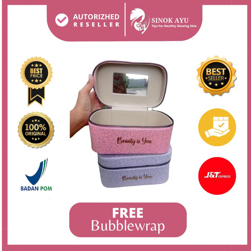 BOX MAKE UP MS GLOW KOSMETIK TAS MAKE UP MS GLOW