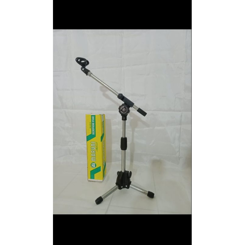 Stand mic Maruni warna hitam dan silver kaki 3 MS-209B