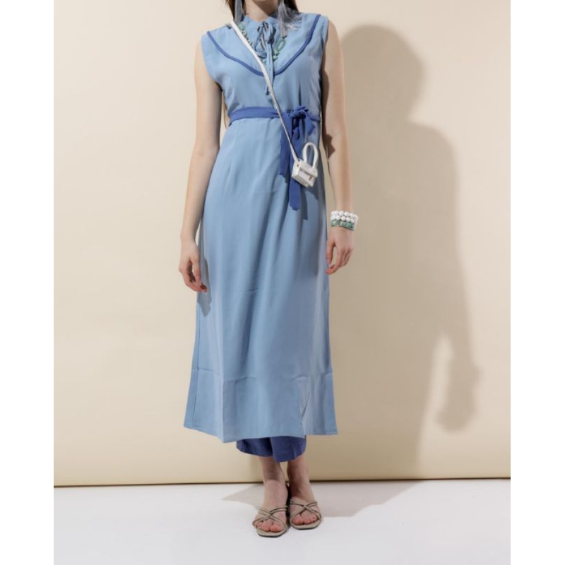 LONG DRESS TANPA LENGAN KINAN DRESS WANITA INNER PANJANG BAJU BRANDED HVA TTIES