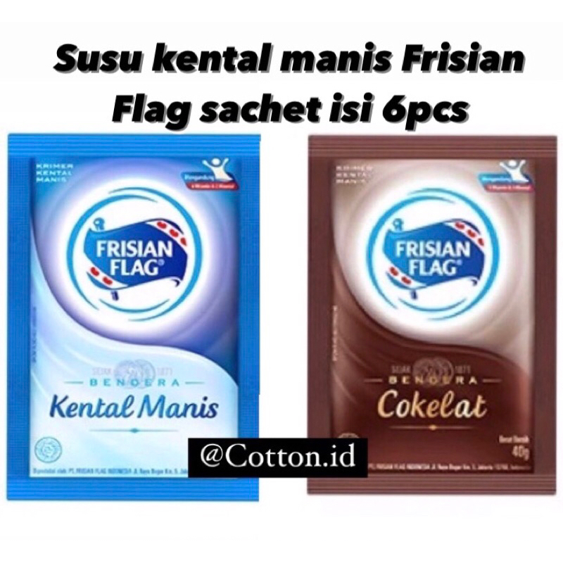 

Susu bendera kental manis frisian flag sachet putih dan coklat renteng isi 6pcs (2pack)