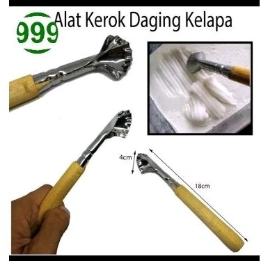 Kerokan Buah Kelapa / Kerokan Buah Kelapa Stainless Steel Gagang Kayu