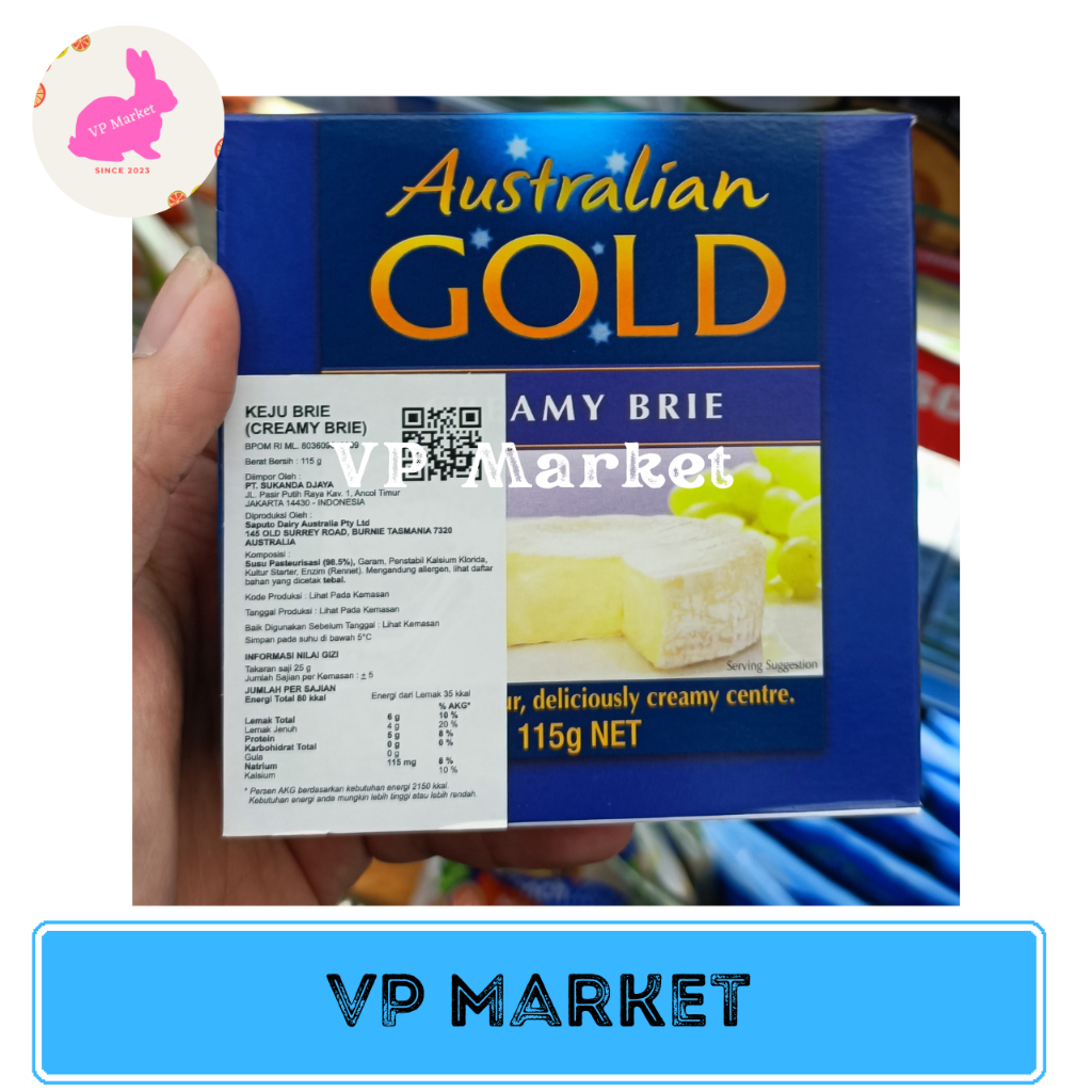 

Keju Australian Gold Creamy Brie Cheese 115g / Chese / Chesse