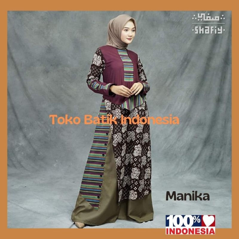 Baju Gamis Batik Etnik Shafiy GBL Manika Tenun Lurik Kombinasi Toyobo Dress Muslimah Syari Pesta  Bu