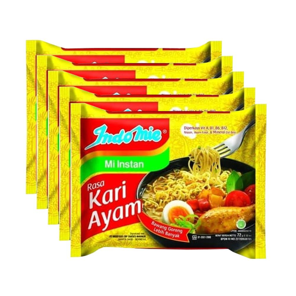 

Indomie Mi Instan Rasa Kari Ayam Kuah Isi 5 bungkus