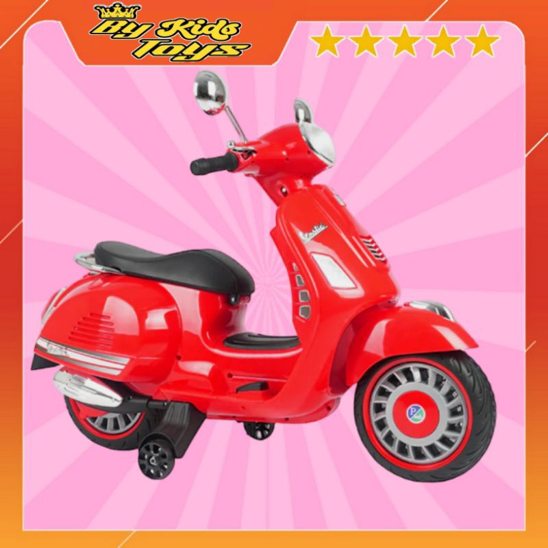 Mainan Motor Aki Vespa M288 Terbuat Dari Material Plastik Berkualitas Aman Untuk Dimainkan Oleh Anak