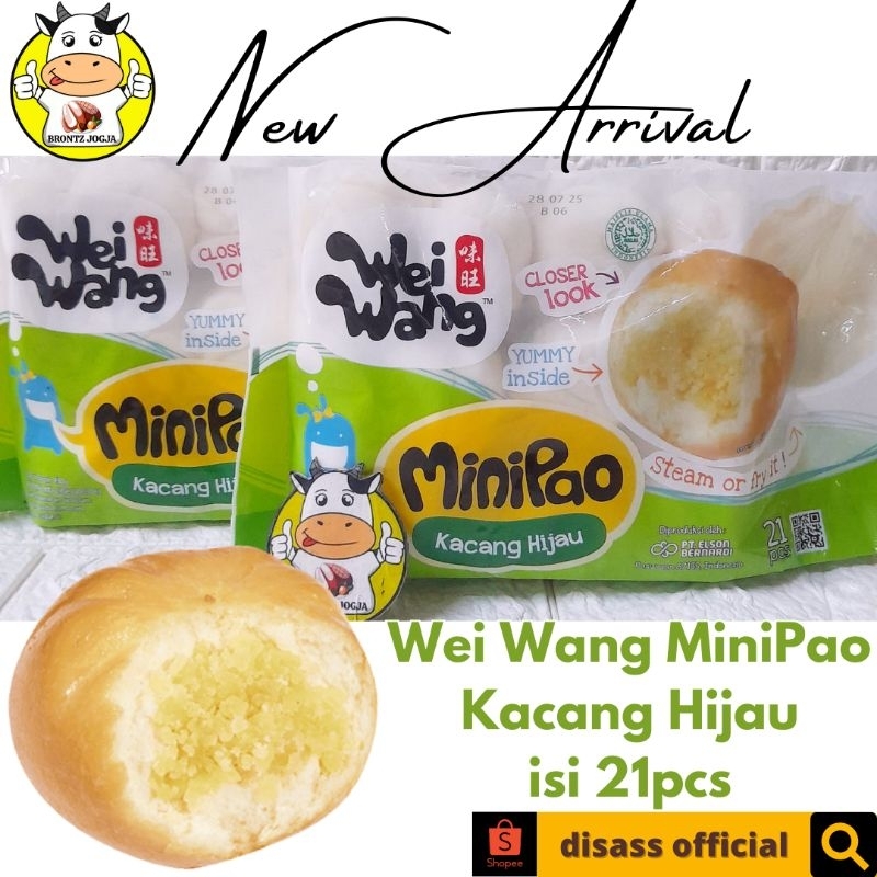 

FROZEN FOOD WEI WANG MINIPAO KACANG HIJAU ISI 21PCS - DISASS JOGJA