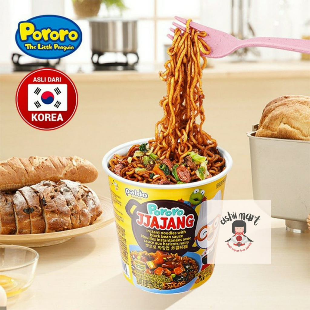 Paldo Fun n Yum Pororo Jjajang Mie Instan Cup / makanan impor / cemilan / mie instan / mie korea / m