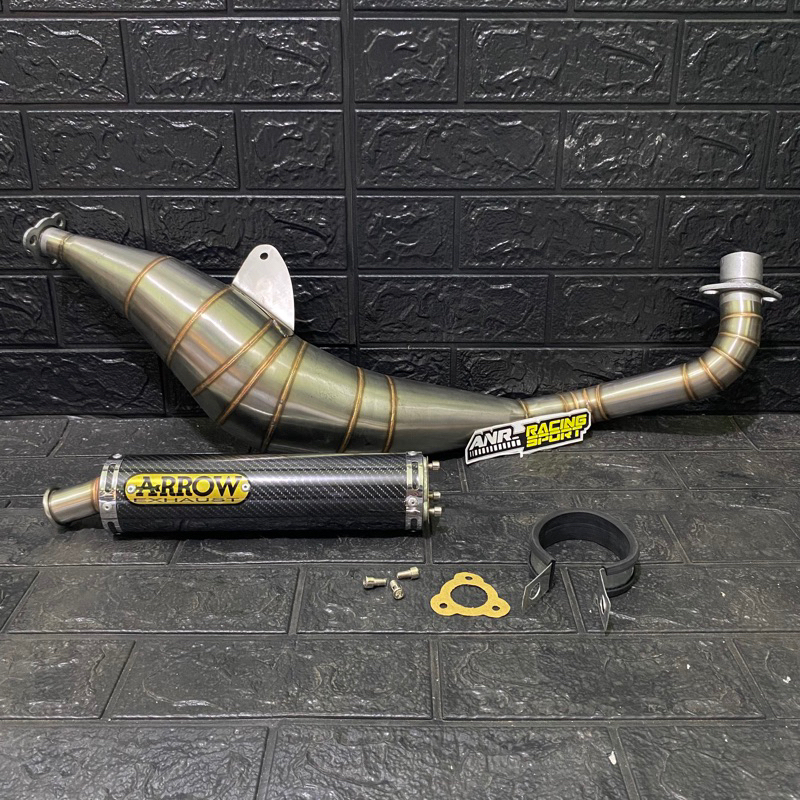 Knalpot Kolong FizR Sigma Alfa Stainles Arrow Exhaust Carbon