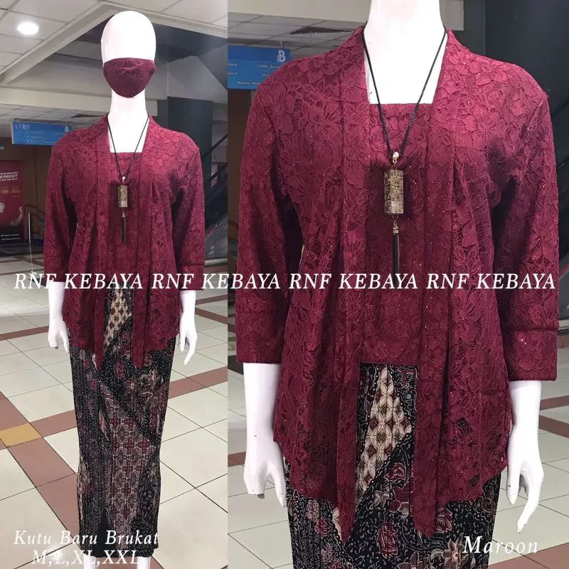 Set Kebaya Jumbo Modern Atasan Kebaya Kutubaru Brokat Baju Kondangan Ukuran XXXL