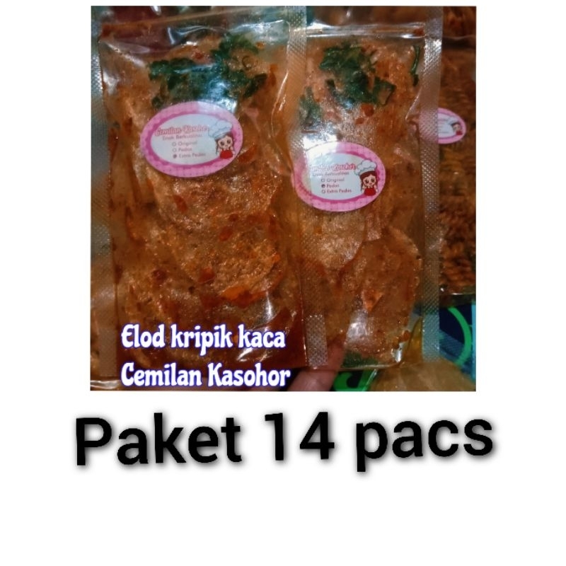 

14 pacs/keripik kaca