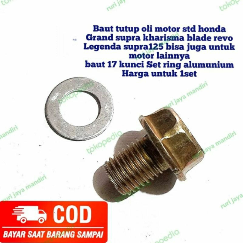 Baut tutup oli motor std honda Grand supra kharisma blade revo Legenda
