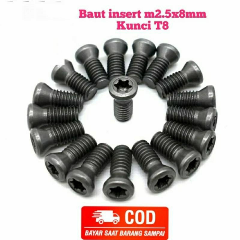 baut holder,baut facemill,baut insert m2.5x0.4 8mm bukan m2 m3 m3.5 m4