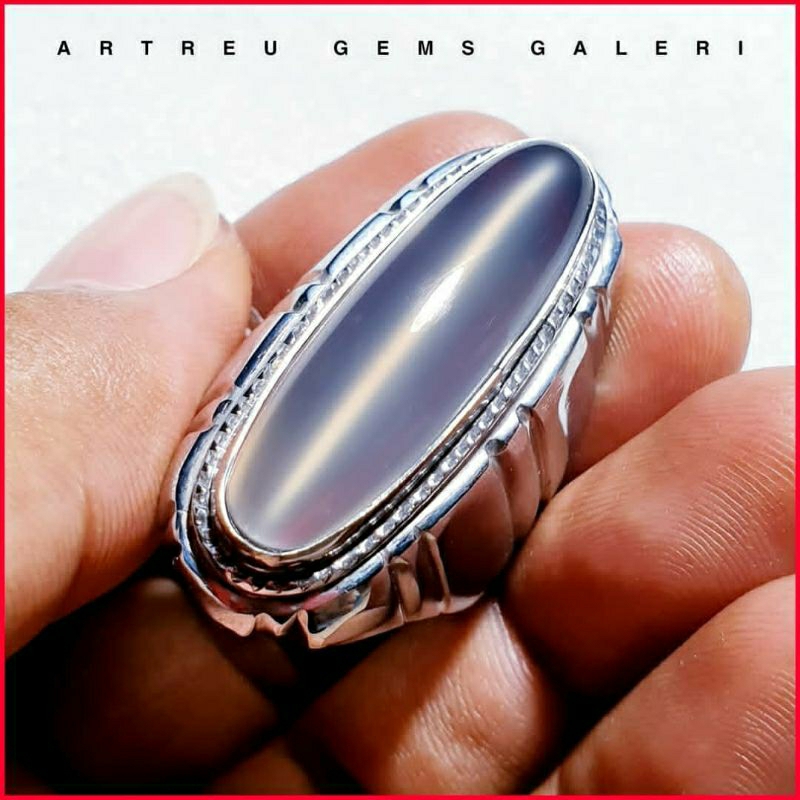 Batu Anggur Way Kanan ( White ) | COD Bisa | Cincin Batu Akik Ring 5 - 10