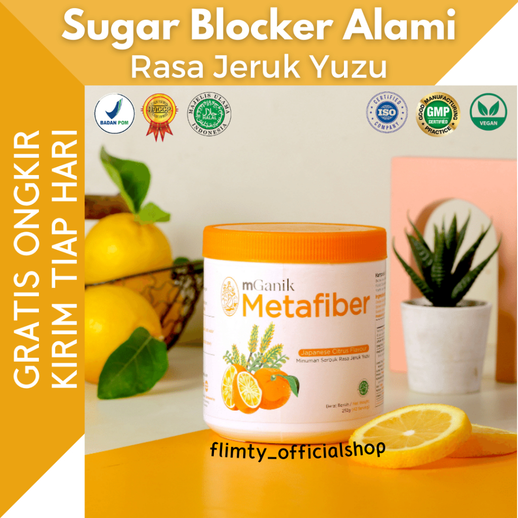 

mGanik Metafiber rasa Jeruk Yuzu 1 TUB 450gr - Suplemen Serat Diabetes Alami