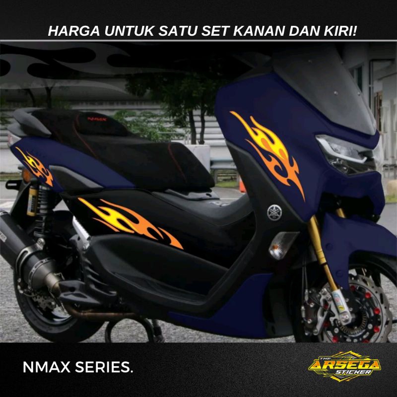 ARSEGA - Cutting Sticker Stripping YAMAHA NMAX Series Variasi Nyala Api Hot Tribal Striping Deluxe 2
