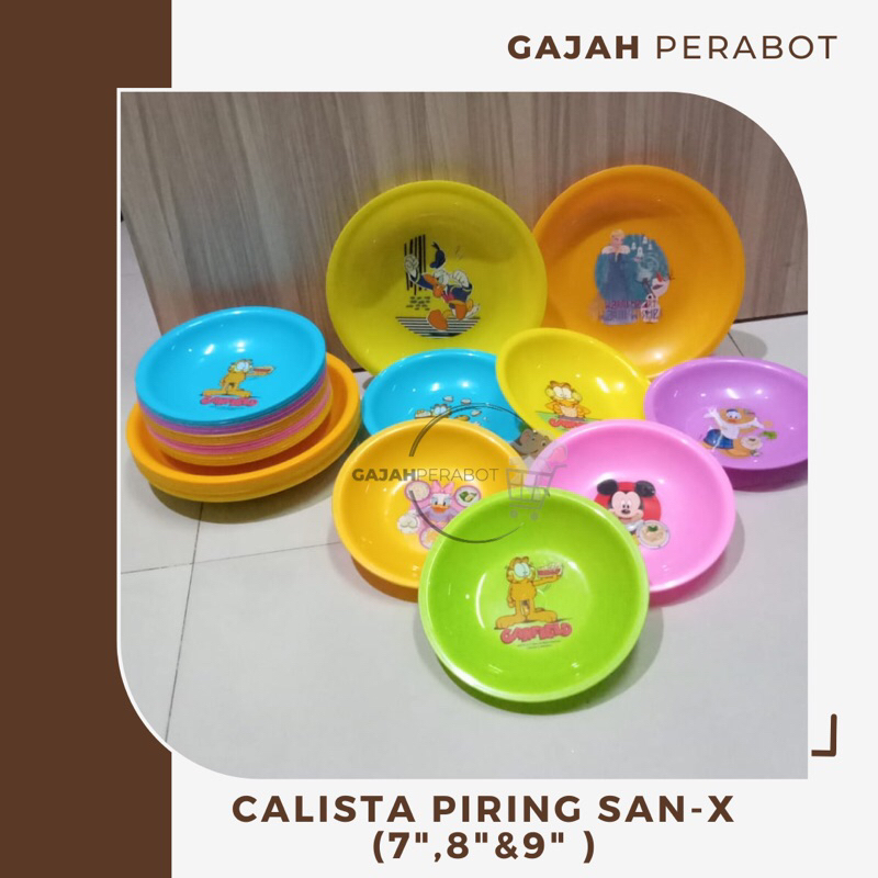 Piring Plastik/Piring 7/Piring 8/Piring 9 Karakter Calista