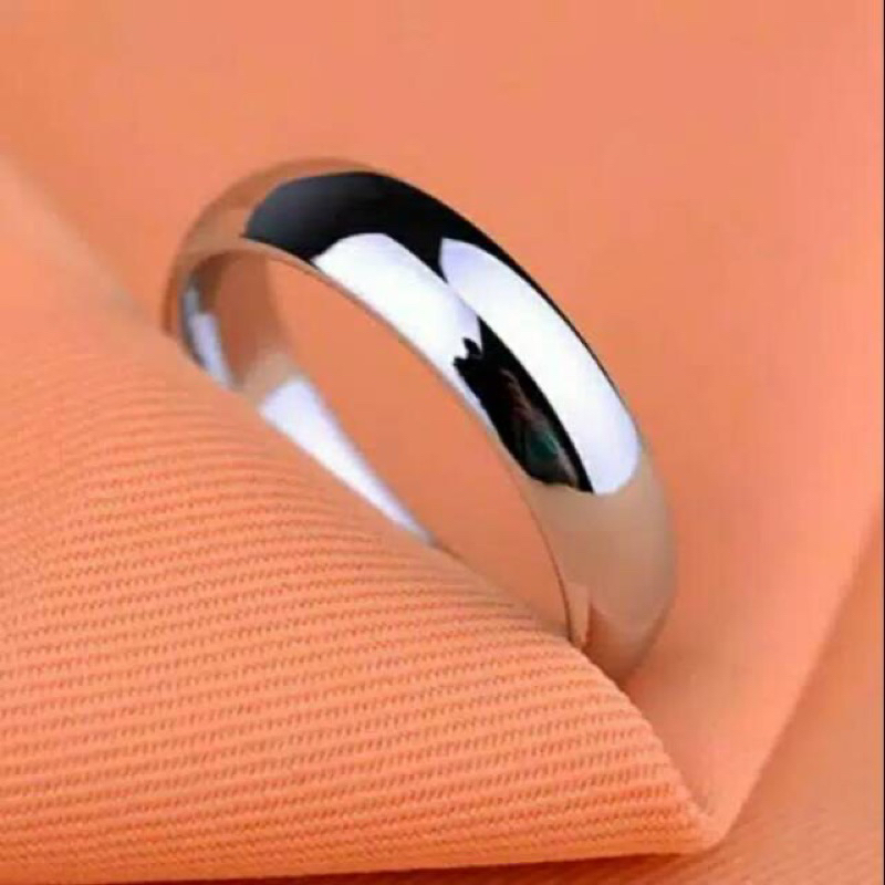 cincin titanium silver polos/ cincin tunangan / cincin silver polos / cincin pria wanita