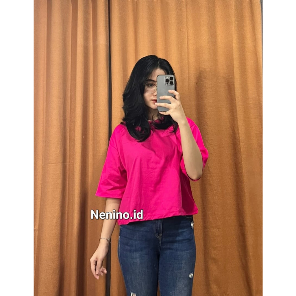 KAOS CROP OVERSIZE CROP TEE / KAOS POLOS CROP TOP OVERSIZE / KAOS BASIC CEWEK CROP TERMURAH COMBED 3
