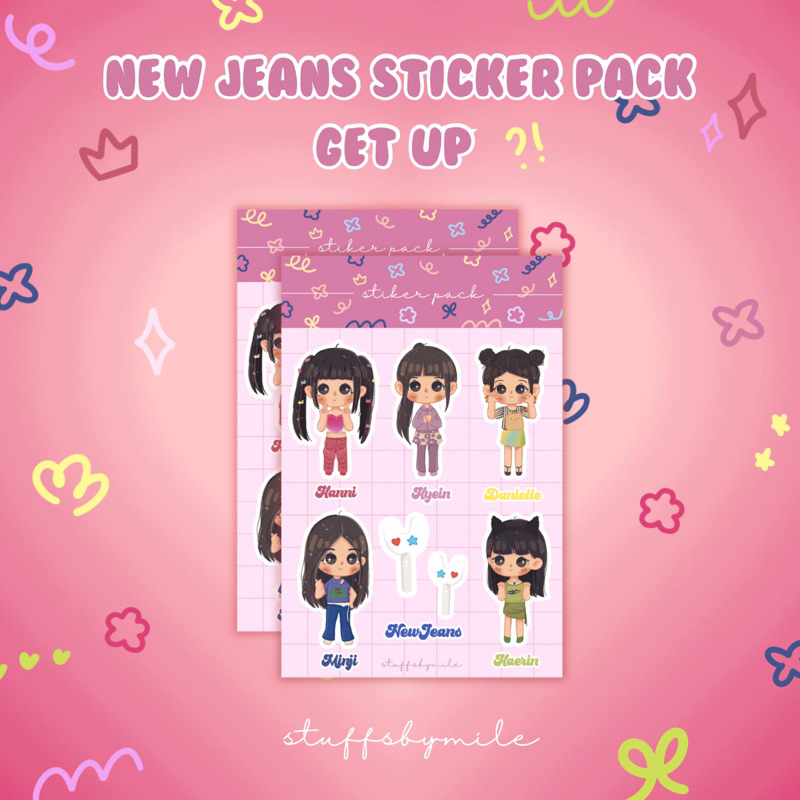 

NEW JEANS Sticker Pack Deco - 'GET UP' NJ x POWERPUFFGIRLS