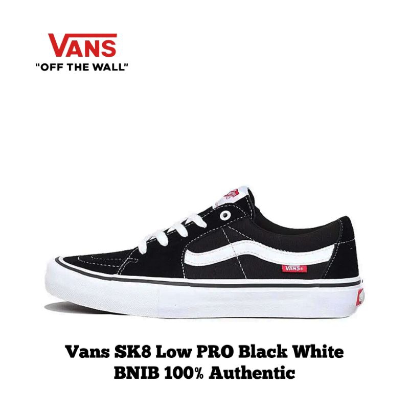 Sepatu Vans Sk8 Low Pro Black White BNIB 100% Authentic