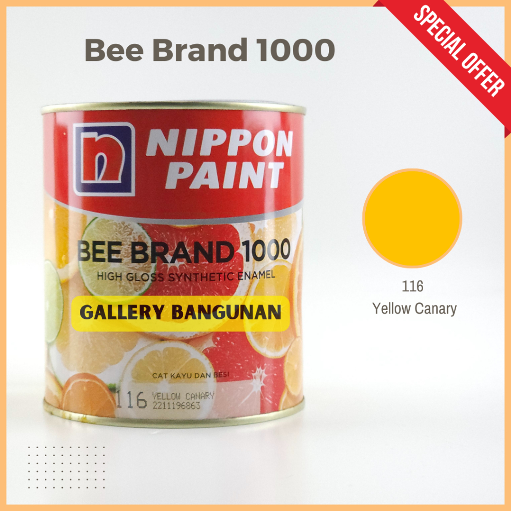 Bee Brand 1000 116 Yellow Canary Cat Kayu Besi Sintetis Synthetis Pelarut Thinner B Bensin Murah