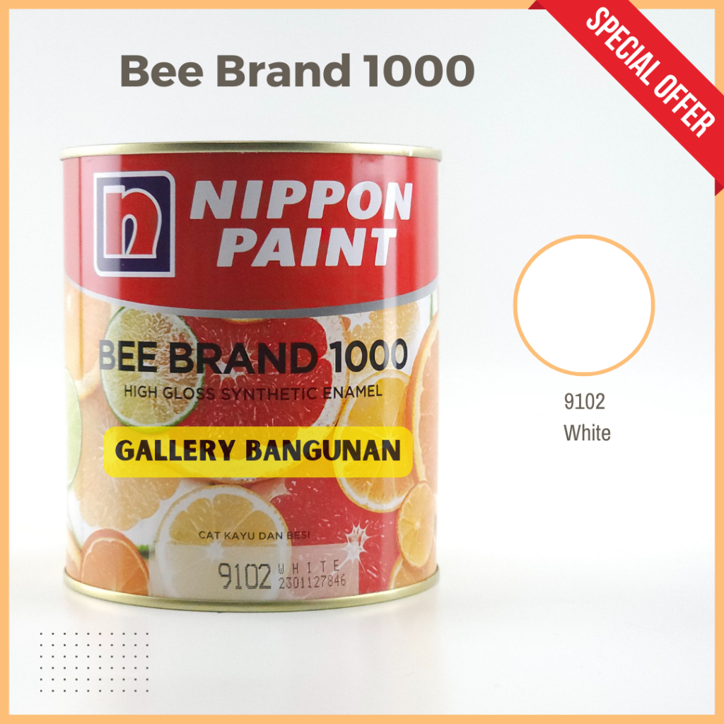 Bee Brand 1000 9102 Super White Cat Kayu Besi Sintetis Synthetis Pelarut Thinner B Bensin Murah