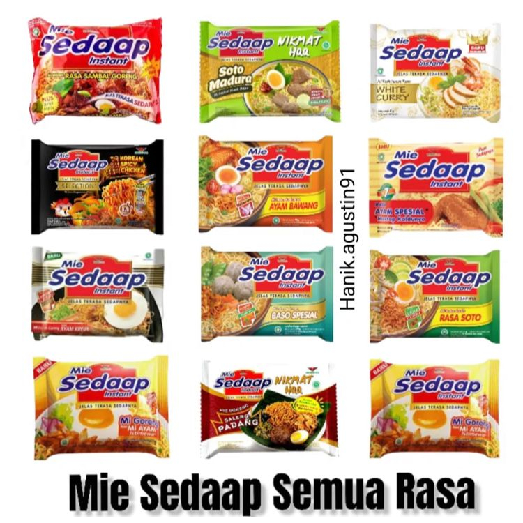 

MIE SEDAP/SEMUARASA/MIE SEDAP GORENG/MIESEDAP SOTO