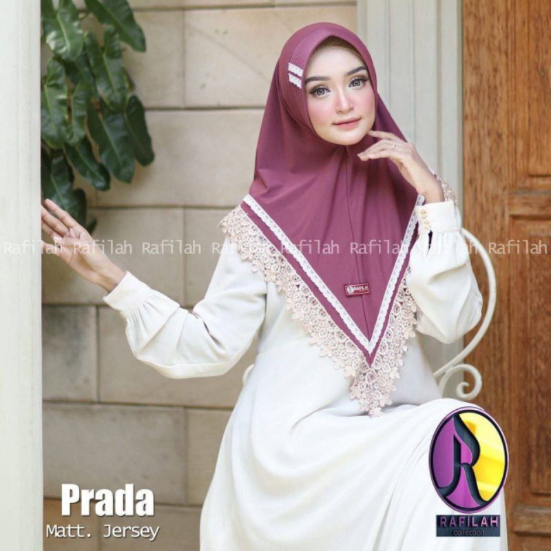 ORIGONAL RAFILAH HIJAB jilbab instan rempel renda Prada