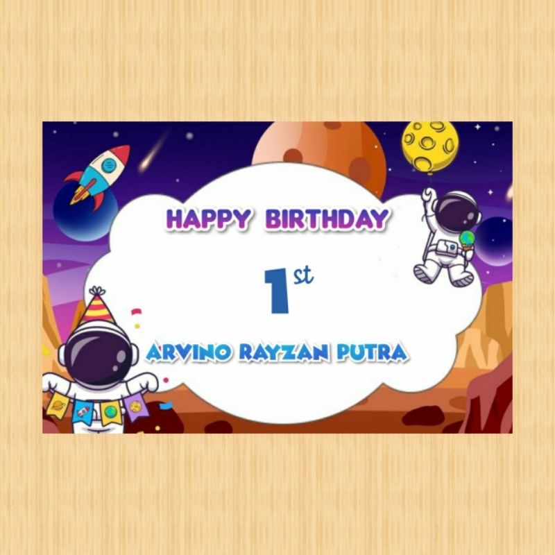 Spanduk ASTRONOT banner ASTRONOT spanduk banner ultah anak background ASTRONOT custom backdrop ulang