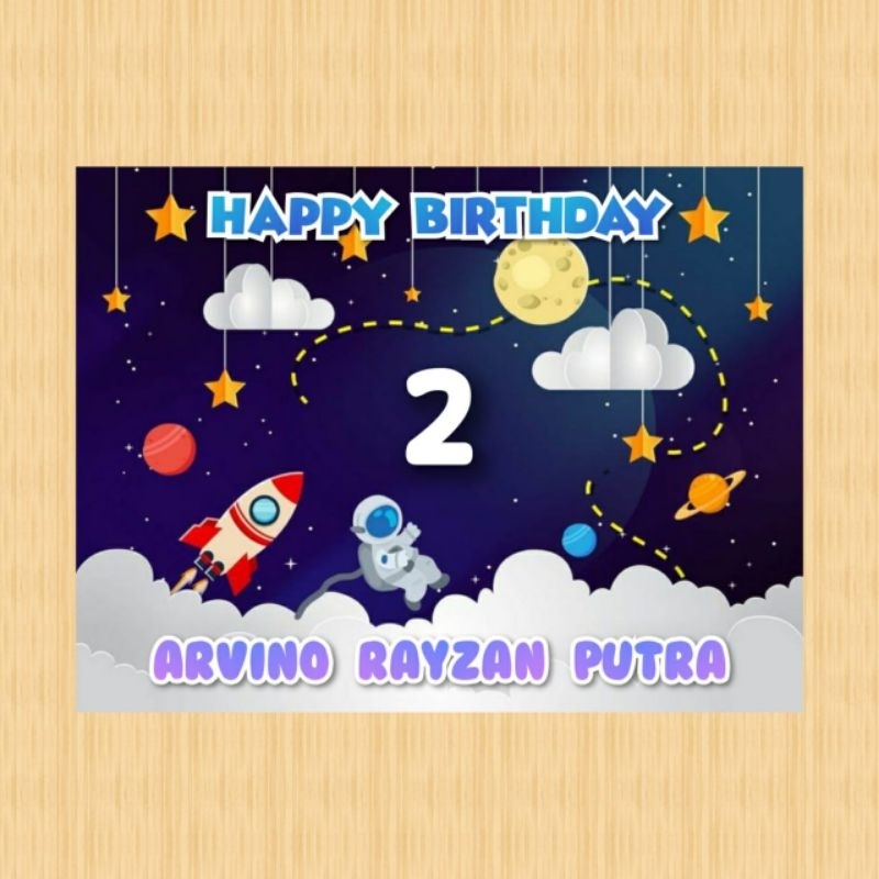 Spanduk ASTRONOT banner ASTRONOT spanduk banner ultah anak background ASTRONOT custom backdrop ulang
