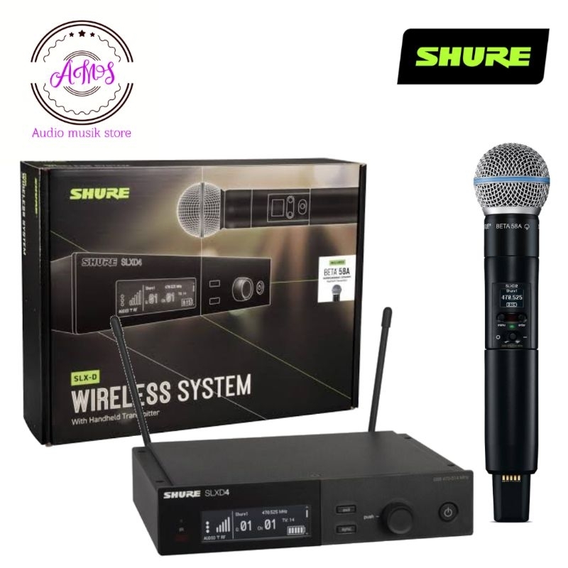 MIC SHURE SLXD 24 BETA 58A ORI/SHURE SLXD 24 BETA58A/MICROPONE WIRELESS HANDHELD SHURE SLXD 24 BETA5