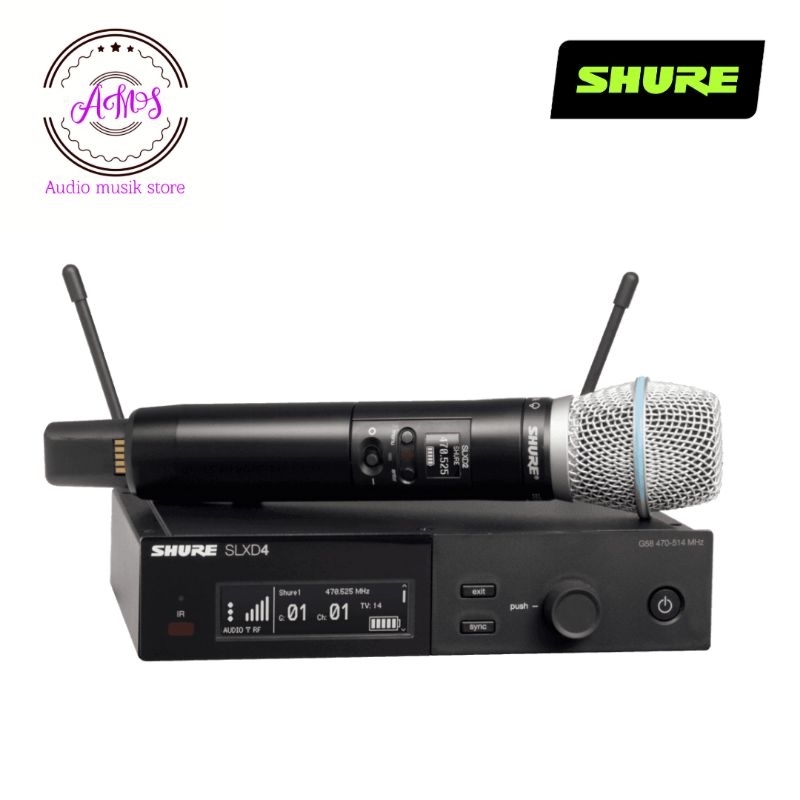 MIC SHURE SLXD 24 BETA 87A ORI/SHURE SLXD 24 BETA87A/MICROPONE WIRELESS HANDHELD SHURE SLXD 24 BETA 