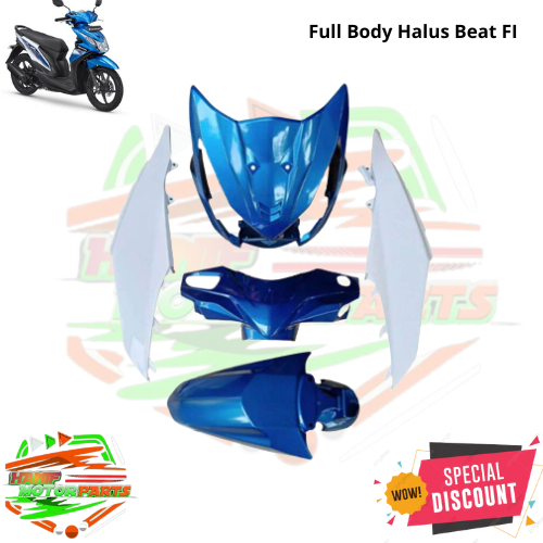 Cover body full halus Honda beat fi warna biru  2013-2015 / body halus honda beat fi biru