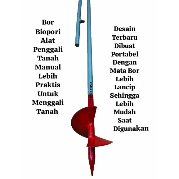 BOR / Bor Biopori Portabel Panjang 190cm / Bor Alat Pelubang Tanah Biopori /Biopori Bor Tanah Manual