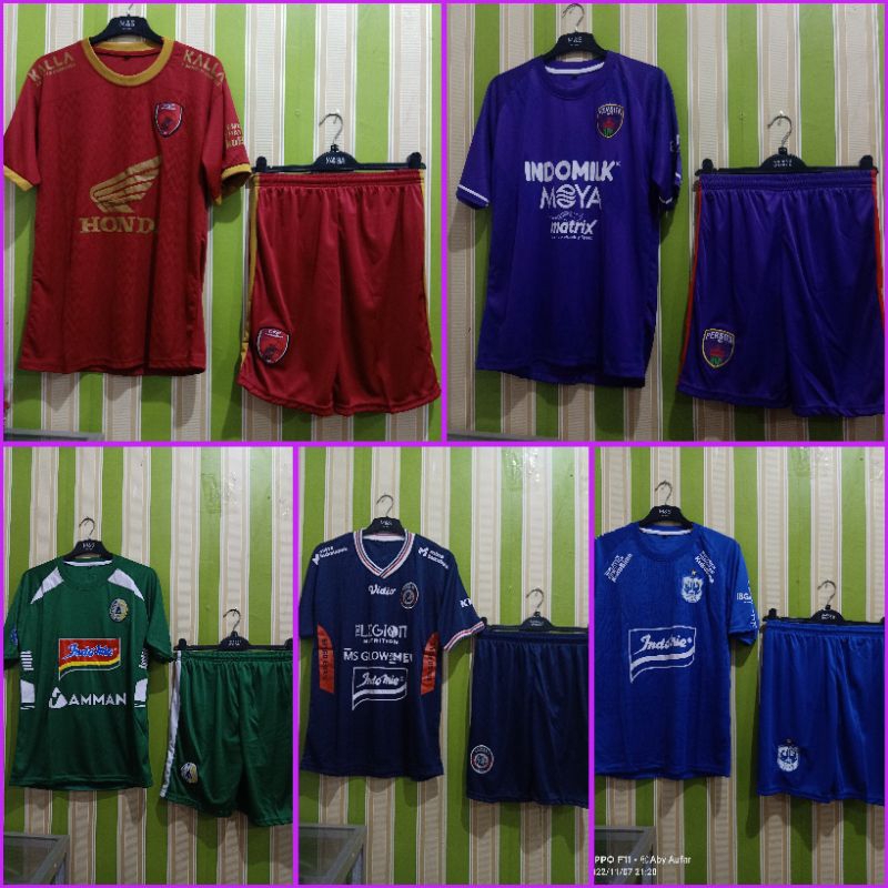 Paket SETELAN Jersey Celana Bola LOKAL Liga 1 Indonesia - Jersey Persebaya Persib Persik PSM PSIS