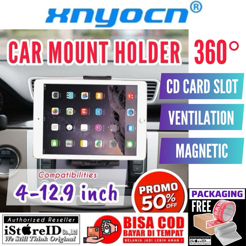 XNYOCN Car Mount Holder Rotasi 360° iPad GPS Tablet / Mobile Phone Universal Bracket CD Card Slot / Magnetic / Ventilation Fixing for 4/5/6/7/8/9/10/11/12.9 inch Tab 2 3 4 5 6 Air 1 2 Samsung Note 10 Huawei Xperia Google Nexus Acer