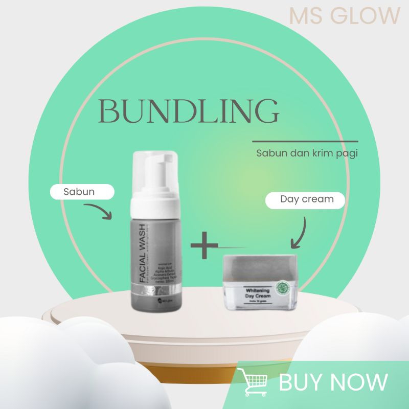 Ms glow bundling produk facial wash dan day cream 2 item