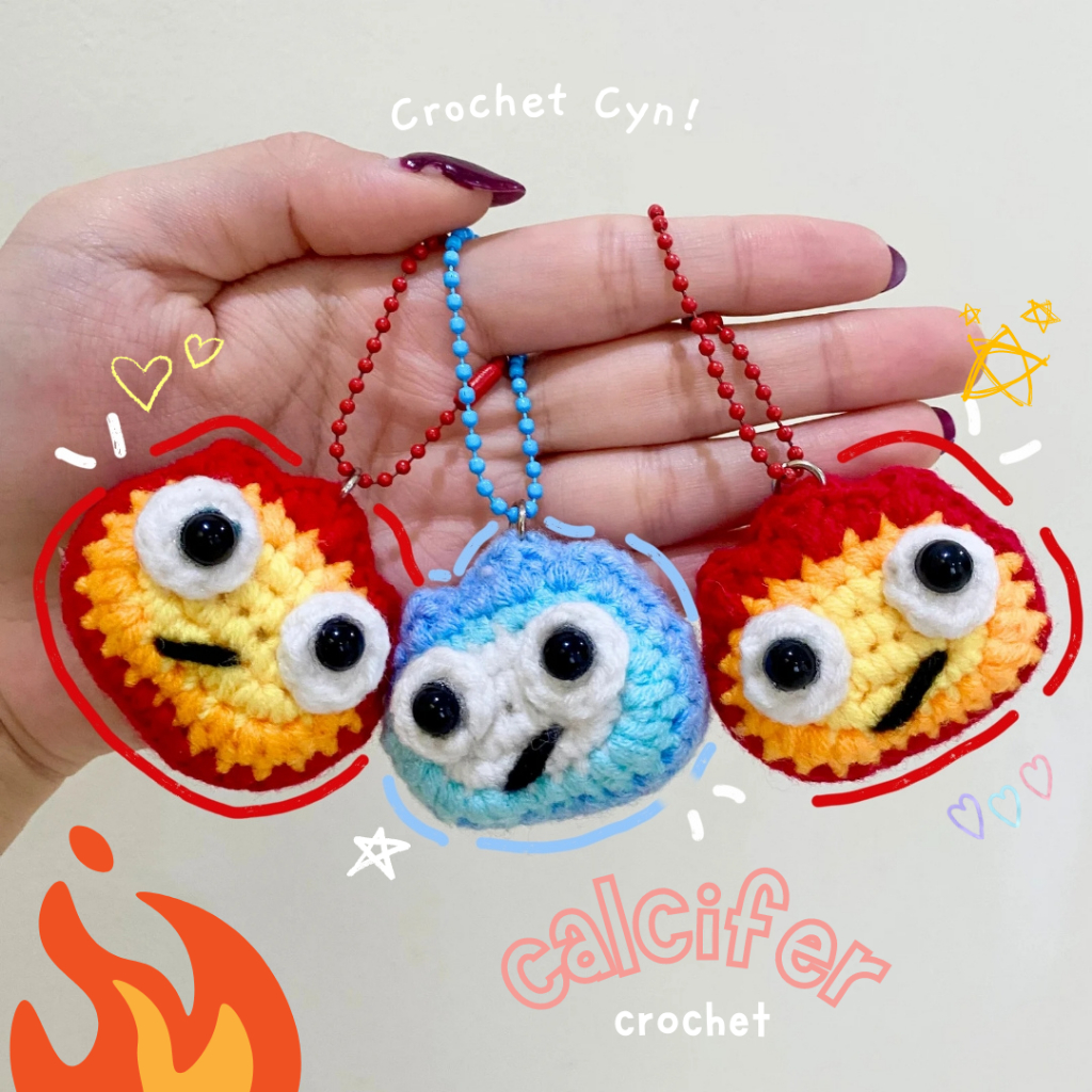 calcifer crochet keychain ghibli