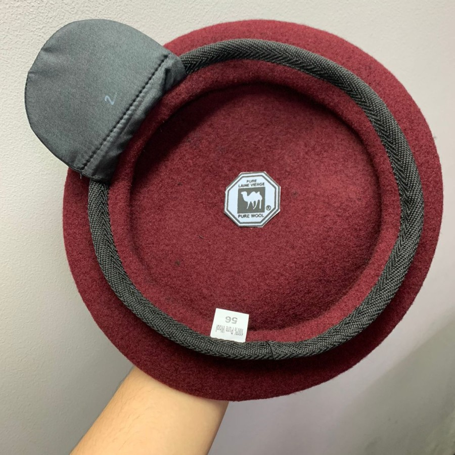 Topi Baret Kemenkumham / Polsuspas / Lapas / Merah Maroon Baru Camel Asli Onta Hitam