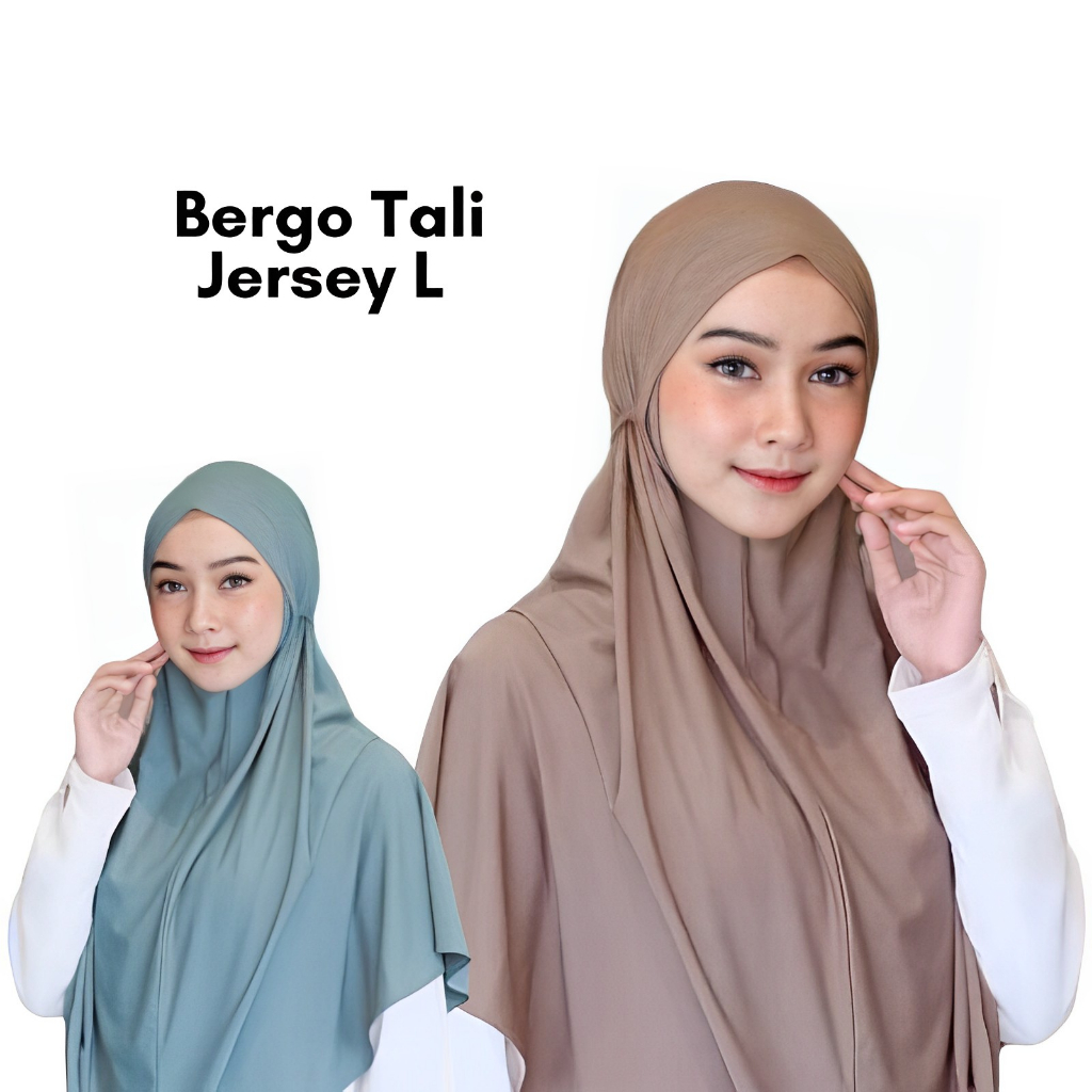 HIJAB INSTAN TALI SIZE L\BERGO MARYAM JERSEY L\JILBAB BERGO TALI