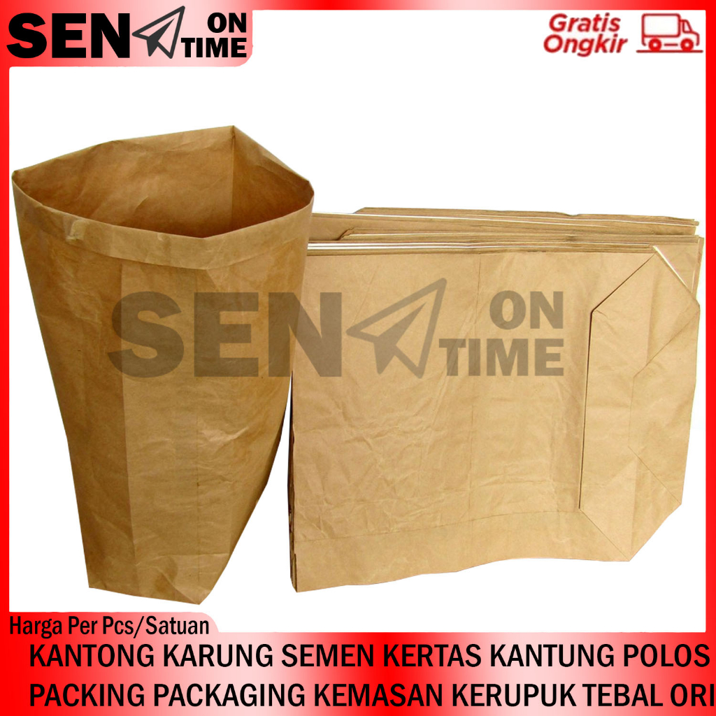 Kantong Semen Karung Kertas Kemasan  Packing Packaging Kantung Kerupuk Kemplang Polos Kerupuk Sak Za