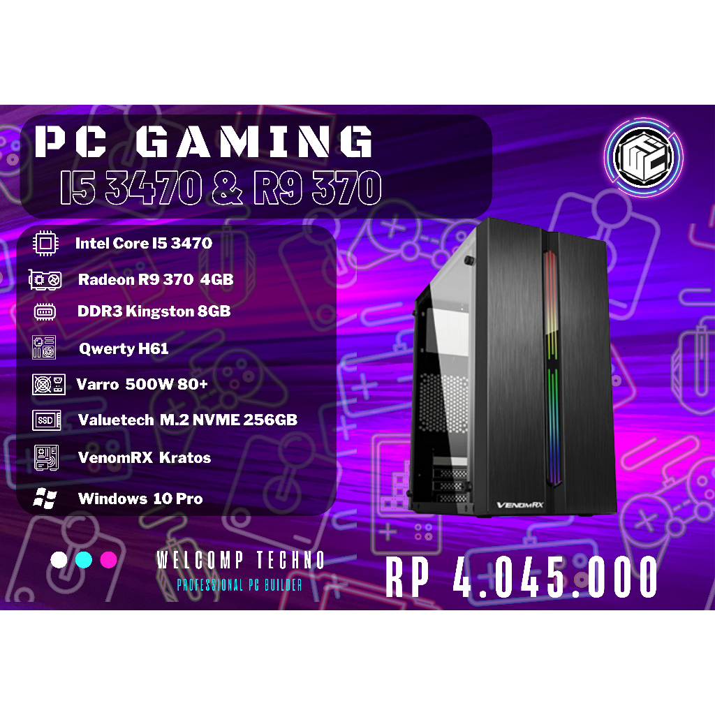 Komputer PC Gaming I5 3470 / 8Gb / 512Gb / R9 370 4Gb Kratos